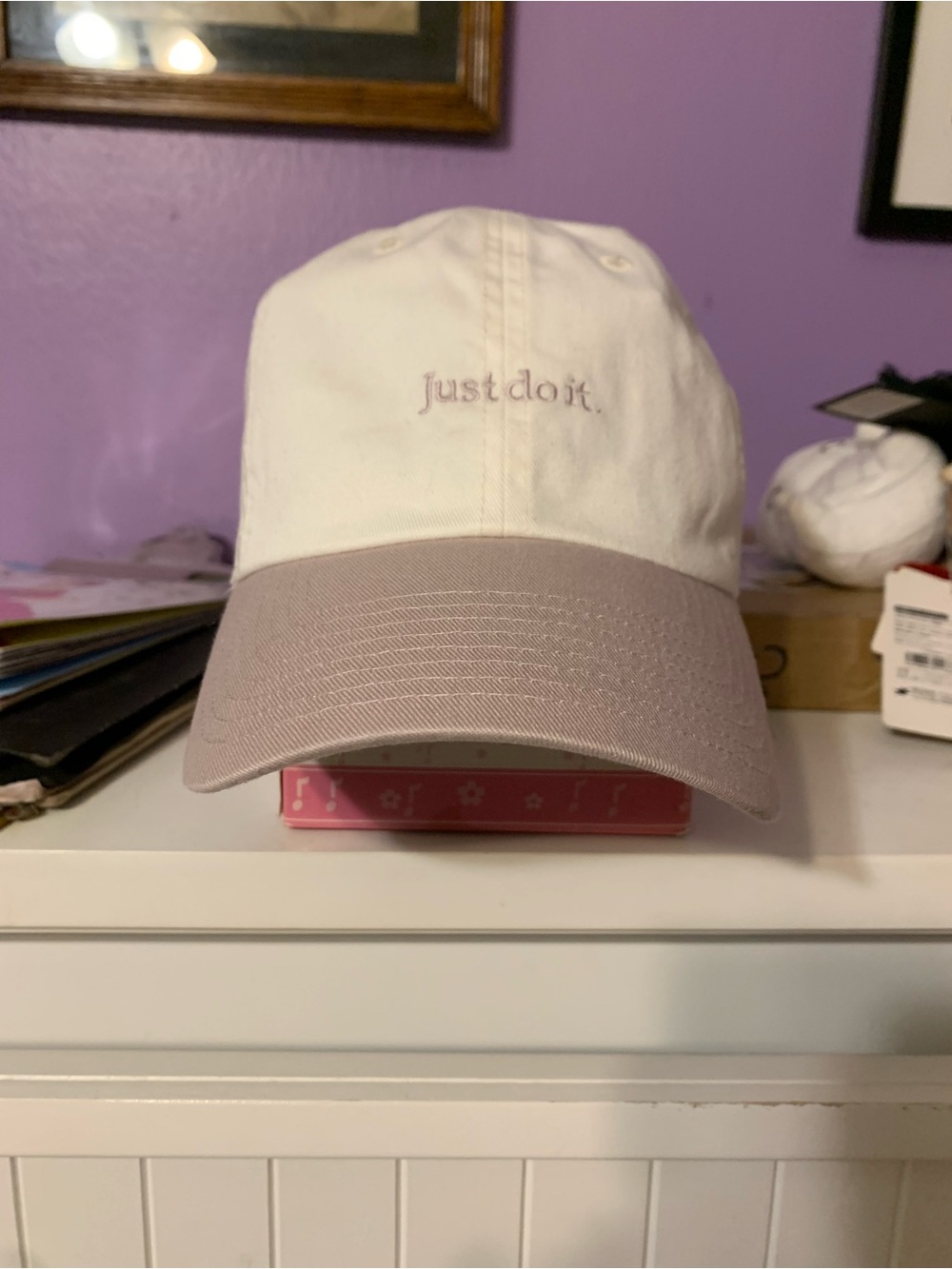 Nike 'Just Do It.' Cap - White & Light Taupe